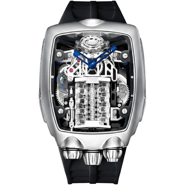 Bugatti x Jacob & Co. Men’s Silver Skeleton Engine Watch