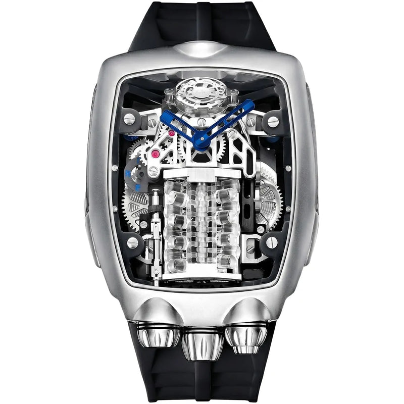 Bugatti x Jacob & Co. Men’s Silver Skeleton Engine Watch