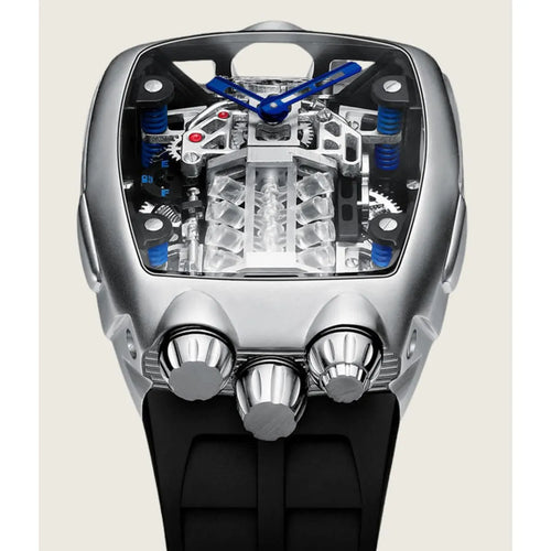 Bugatti x Jacob & Co. Men’s Silver Skeleton Engine Watch