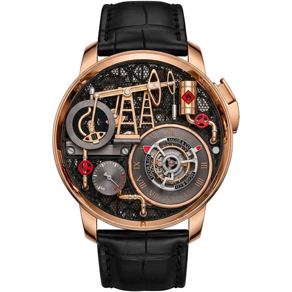 Jacob & Co. Men’s Oil Pump Rose Gold-Tone Skeleton Watch