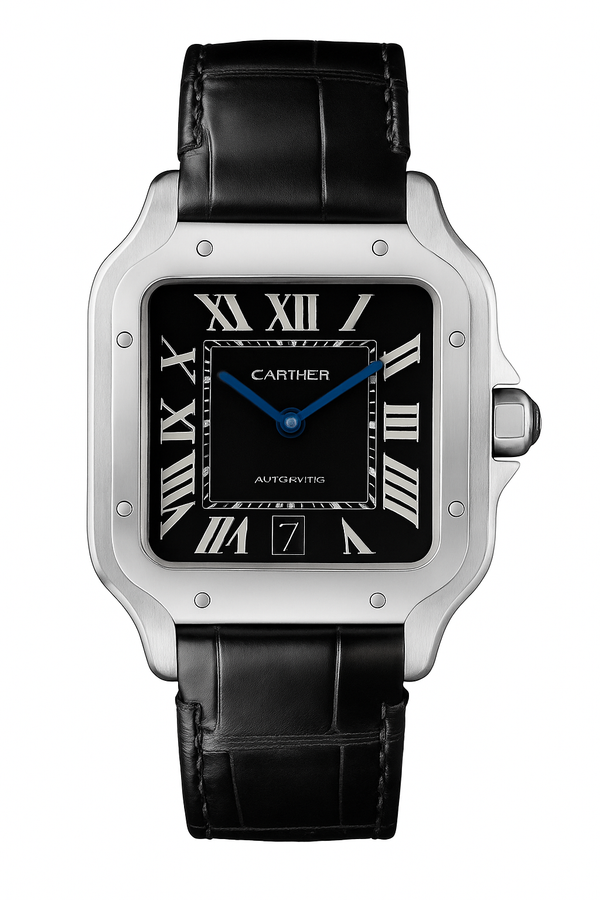 Cartier Santos leather Super Clone Swiss Machine 39.8mm