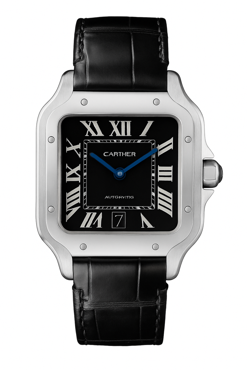 Cartier Santos leather Super Clone Swiss Machine 39.8mm