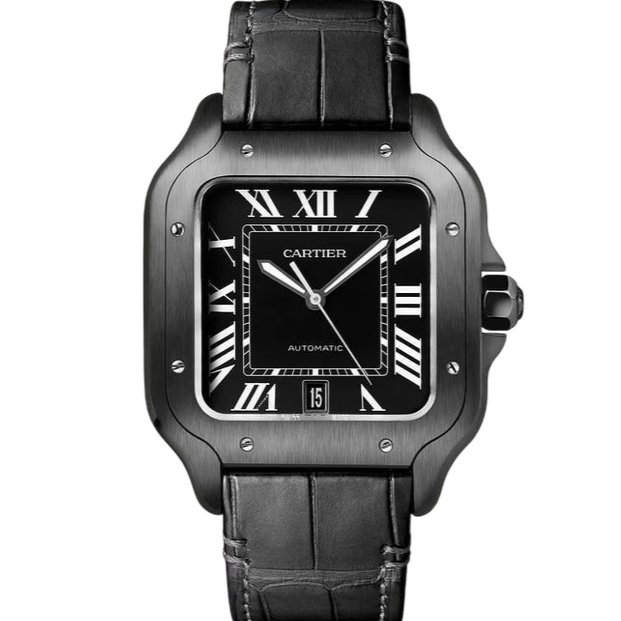 Cartier Santos leather Super Clone Swiss Machine (41.9mm x 35.1mm)