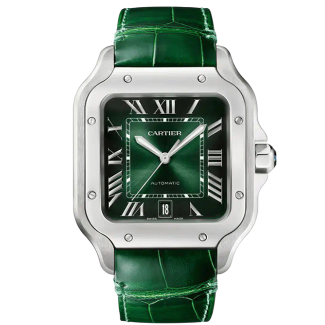 Cartier Santos leather Super Clone Swiss Machine (41.9mm x35.1mm)