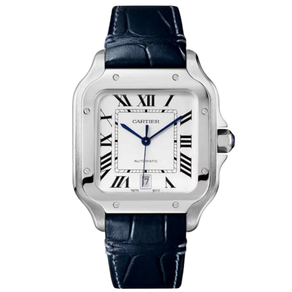 Cartier Santos leather Super Clone Swiss Machine (41.9mm x 35.1mm)