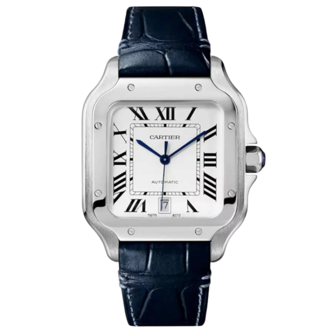 Cartier Santos leather Super Clone Swiss Machine (41.9mm x 35.1mm)