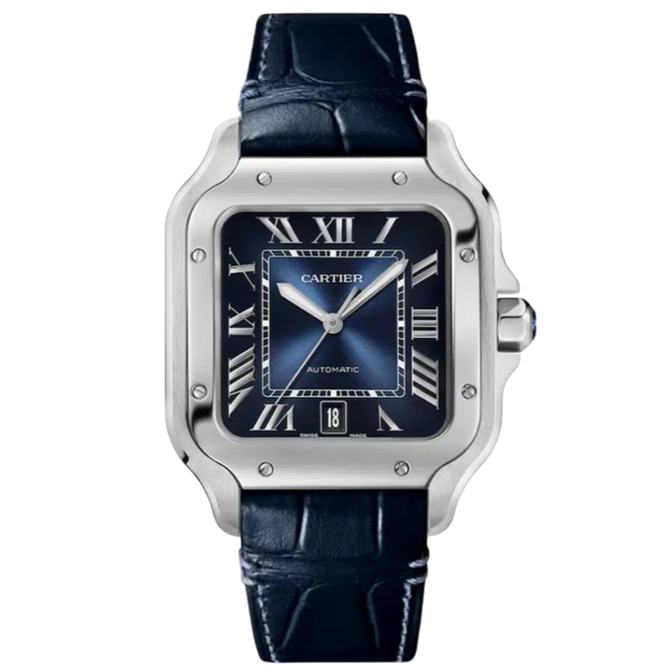 Cartier Santos leather Super Clone Swiss Machine (41.9mm x35.1mm)