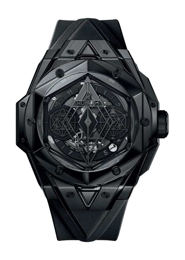 HUBLOT Sang Bleu II All Black Super Clone Swiss Machine 45mm