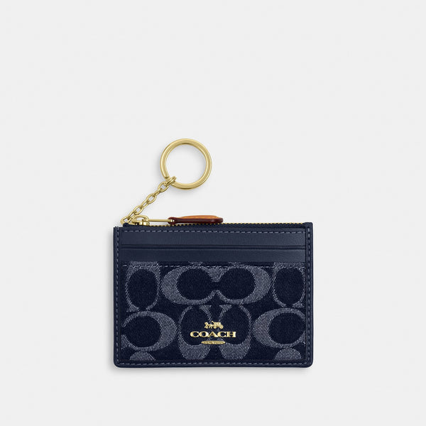 Mini Skinny Id Case In Signature Denim – Im/Denim/Natural
