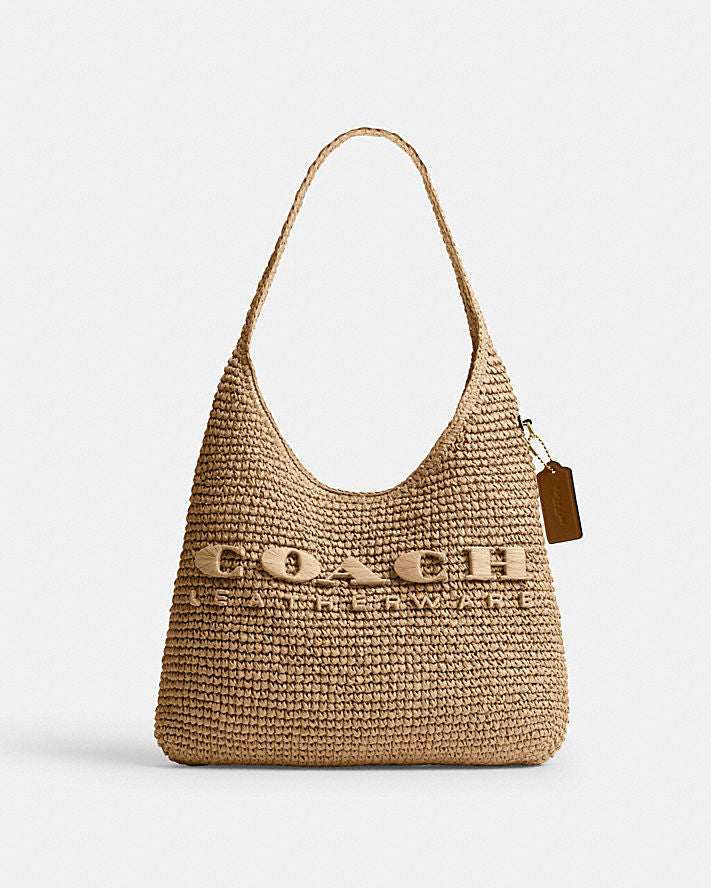 COACH BROOKLYN SHOULDER BAG 28 in paper straw