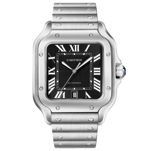 Cartier Santos Black Dial Stainless Steel Automatic 40mm