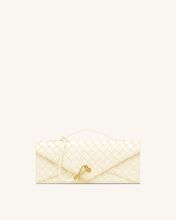 JW PEI Celeste Woven Textured Envelope Top Handle Bag - Ivory