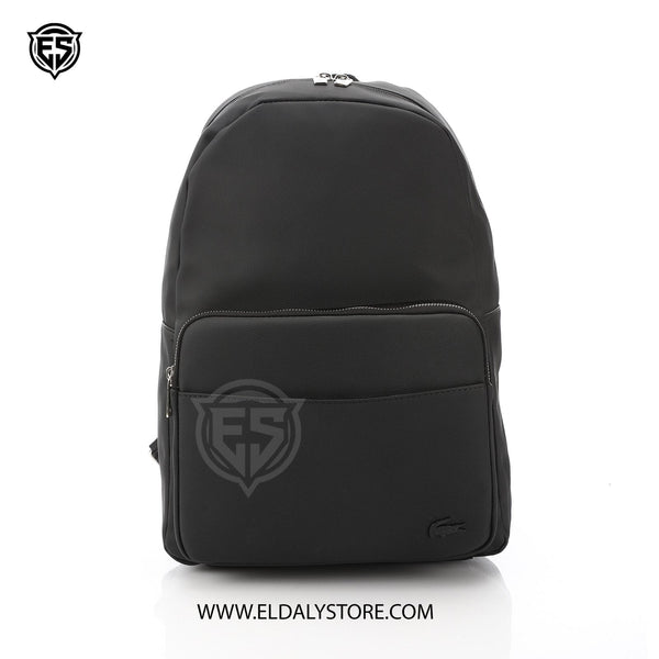 Lacoste Minimalist Black Technical Fabric Backpack