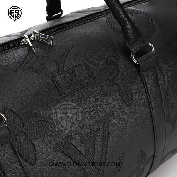 Louis Vuitton Monogram Empreinte Leather Keepall Bandoulière Duffle Bag – Black