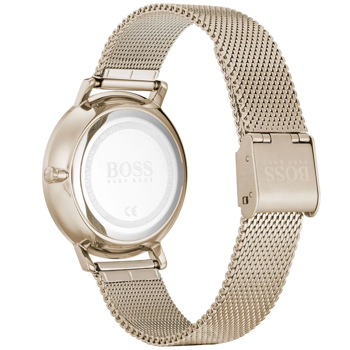 1502519-hugo-boss-watch-women-crystals-rose-gold-dial-metal-stainless-mesh-strap-quartz-battery-analog-three-hand-infinity_3.jbg Hugo Boss Watch For Women 1502519 - Image 3
