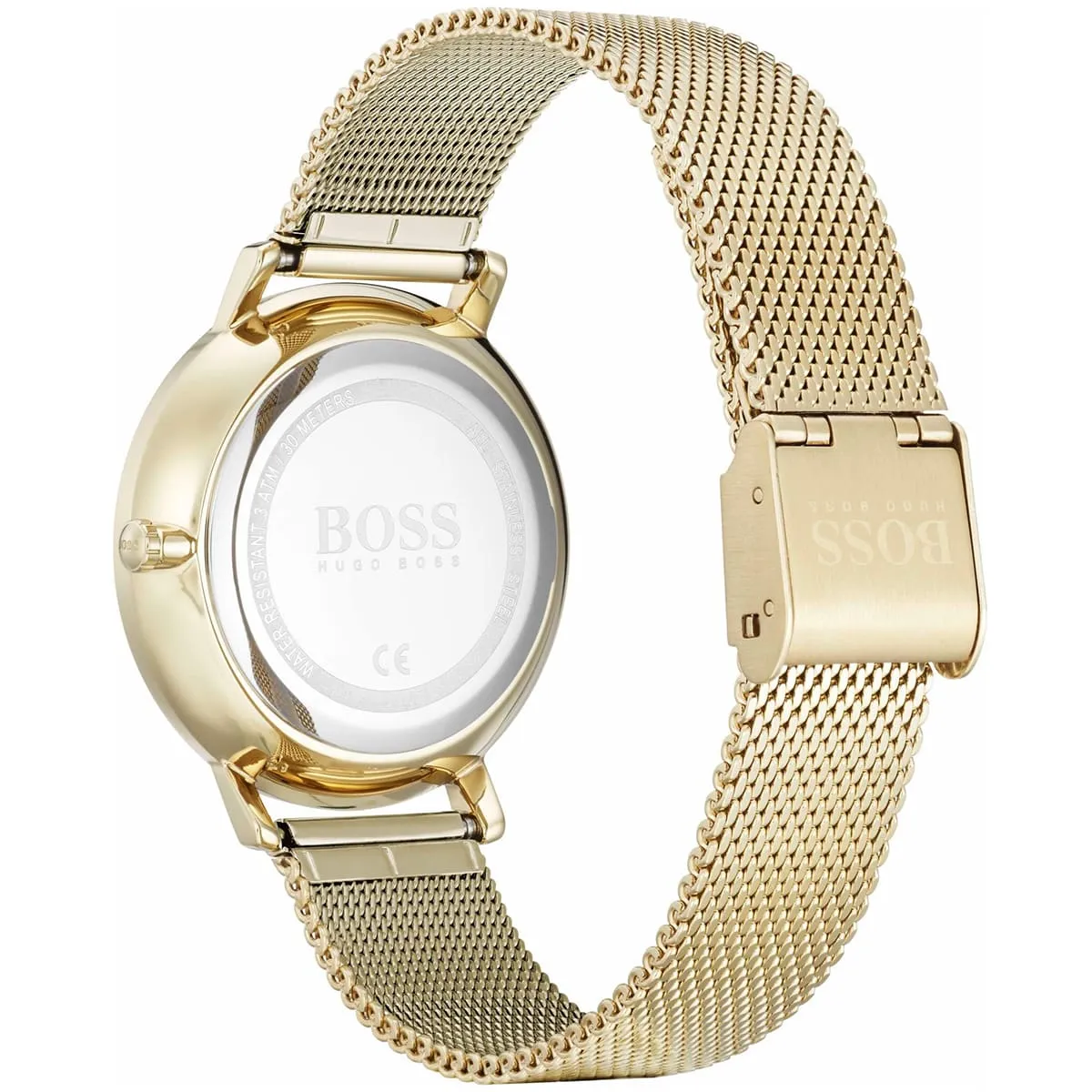 1502520-hugo-boss-watch-women-crystals-gold-dial-metal-stainless-golden-mesh-strap-quartz-battery-analog-three-hand-infinity_3.jbg Hugo Boss Watch For Women 1502520 - Image 3