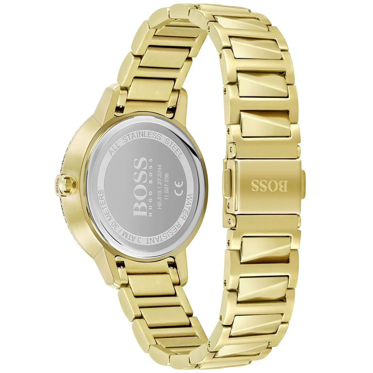 1502541-hugo-boss-watch-women-gold-dial-metal-stainless-golden-strap-quartz-battery-analog-three-hand-signature_6.jbg Hugo Boss Watch For Women 1502541 - Image 5