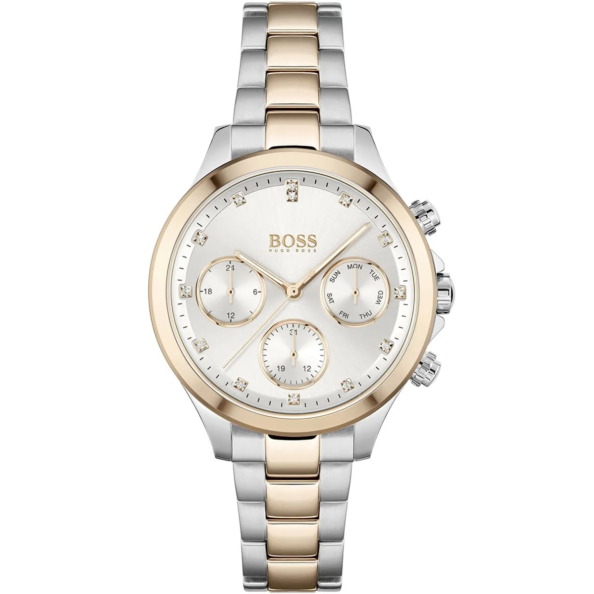 1502564-hugo-boss-watch-women-silver-dial-metal-stainless-rose-gold-strap-quartz-battery-analog-three-hand-hera.jbg Hugo Boss Watch For Women 1502564 - Image 1
