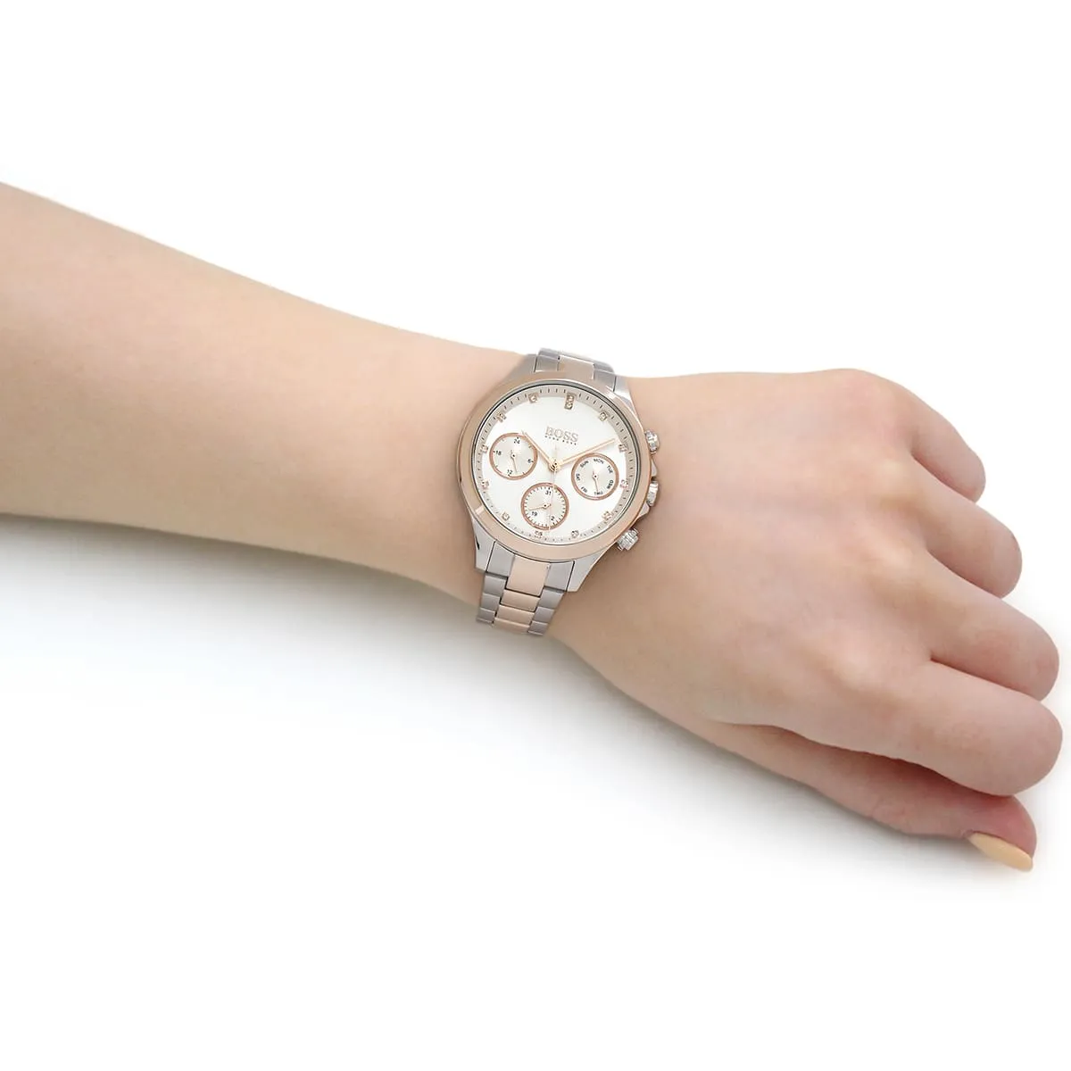 1502564-hugo-boss-watch-women-silver-dial-metal-stainless-rose-gold-strap-quartz-battery-analog-three-hand-hera_10.jbg Hugo Boss Watch For Women 1502564 - Image 10