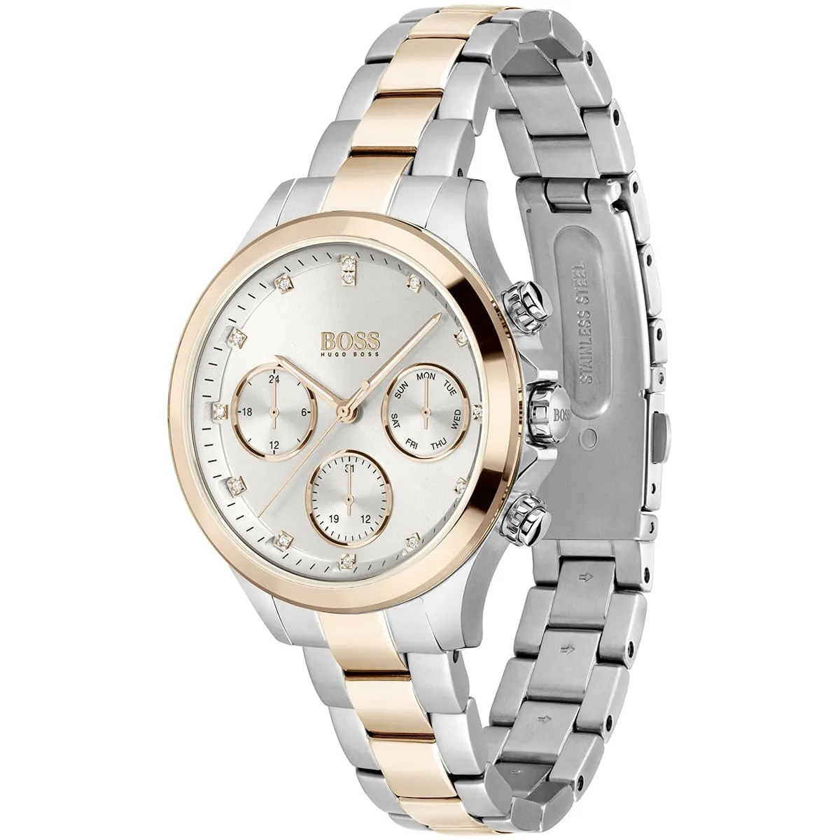 1502564-hugo-boss-watch-women-silver-dial-metal-stainless-rose-gold-strap-quartz-battery-analog-three-hand-hera_2.jbg Hugo Boss Watch For Women 1502564 - Image 2