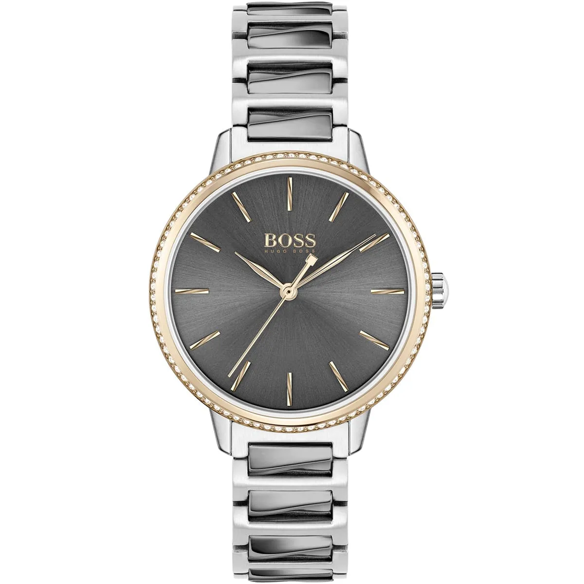 1502569-hugo-boss-watch-women-gray-dial-metal-stainless-silver-strap-quartz-battery-analog-three-hand-signature.jbg Hugo Boss Watch For Women 1502569 - Image 1