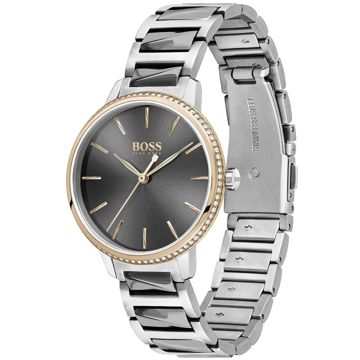 1502569-hugo-boss-watch-women-gray-dial-metal-stainless-silver-strap-quartz-battery-analog-three-hand-signature_2.jbg Hugo Boss Watch For Women 1502569 - Image 2