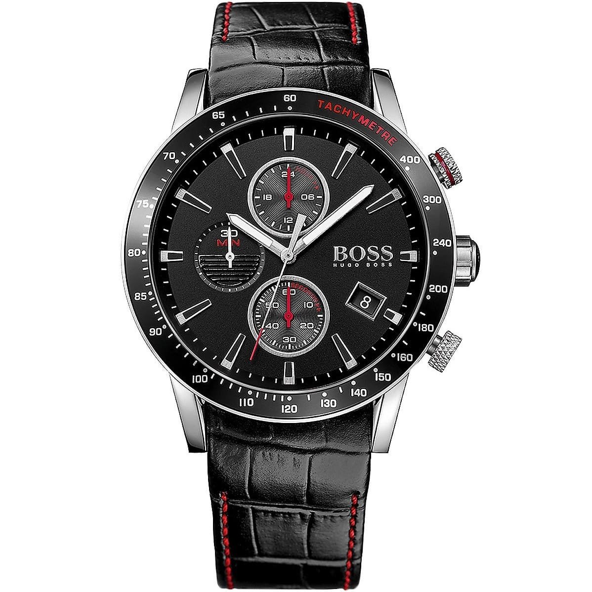 1513390-hugo-boss-watch-men-black-leather-rafale Hugo Boss Watch For Men 1513390 - Image 1