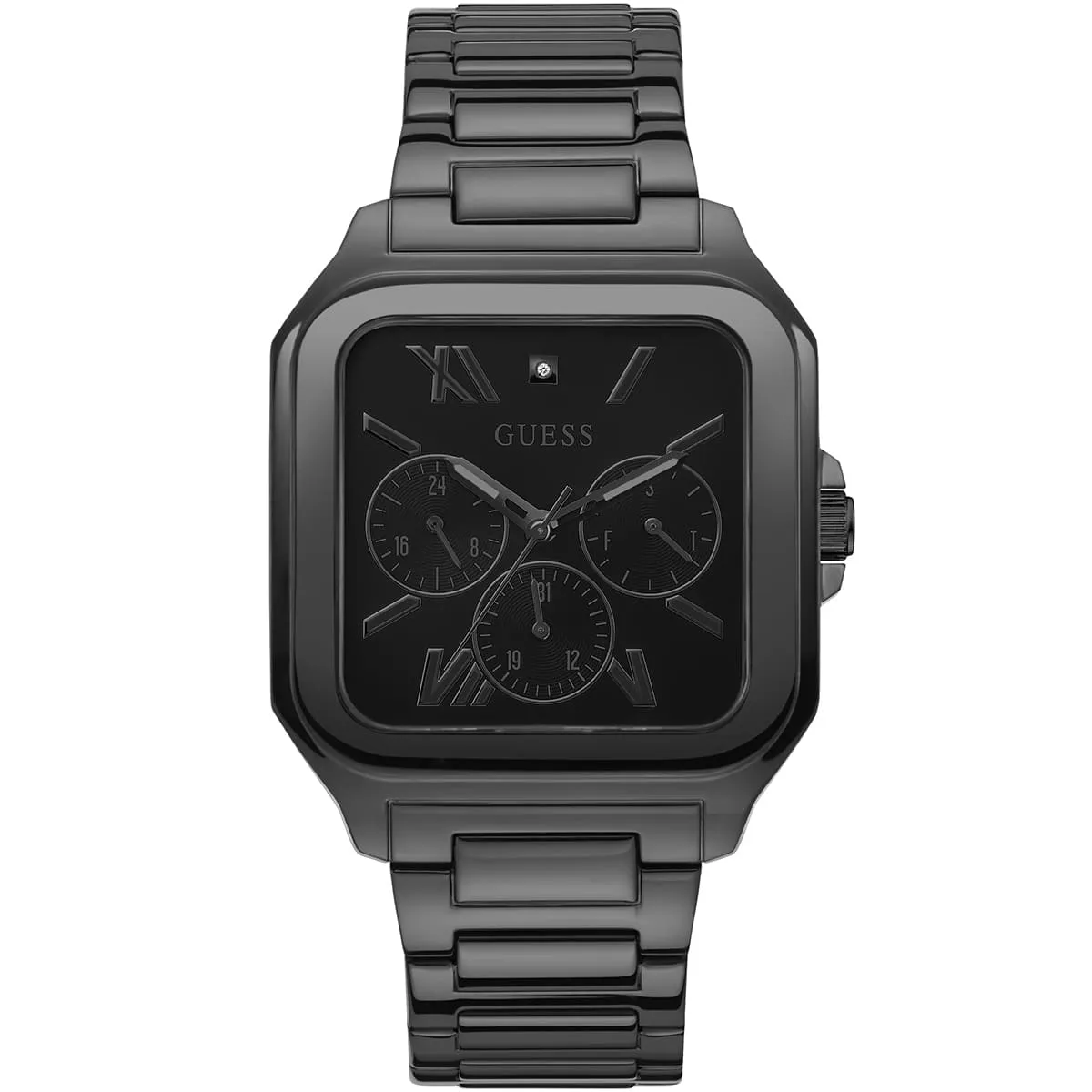 gw0631g2-guess-watch-men-square-black-dial-metal-stainless-steel-strap-quartz-battery-analog-dress.jbg Guess Watch For Men GW0631G2 - Image 1
