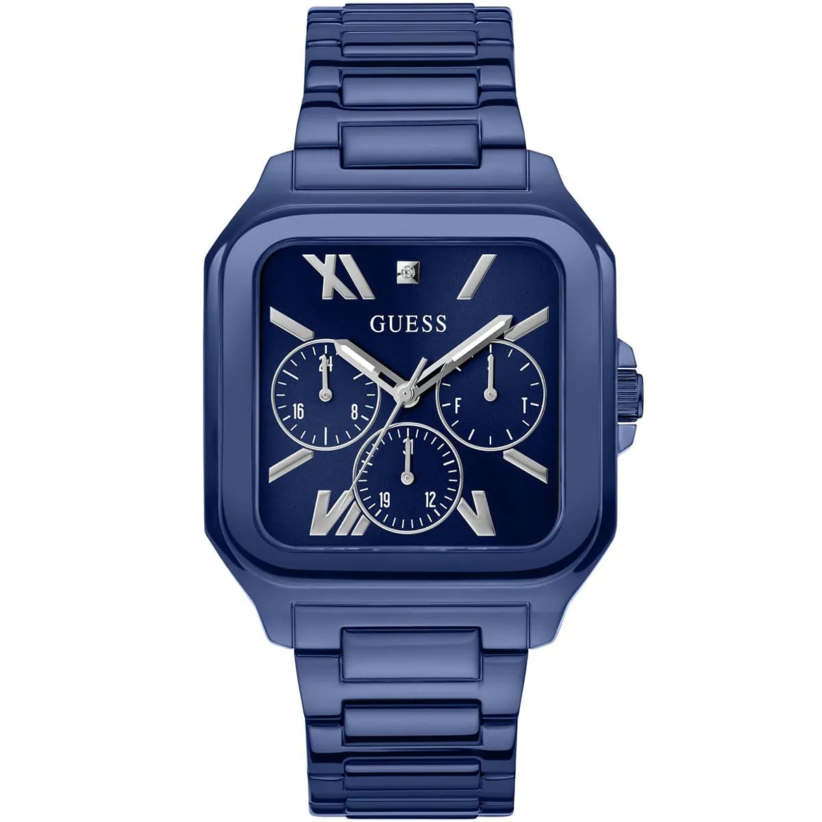 gw0631g3-guess-watch-men-square-blue-dial-metal-stainless-steel-strap-quartz-battery-analog-dress.jbg Guess Watch For Men GW0631G3 - Image 1