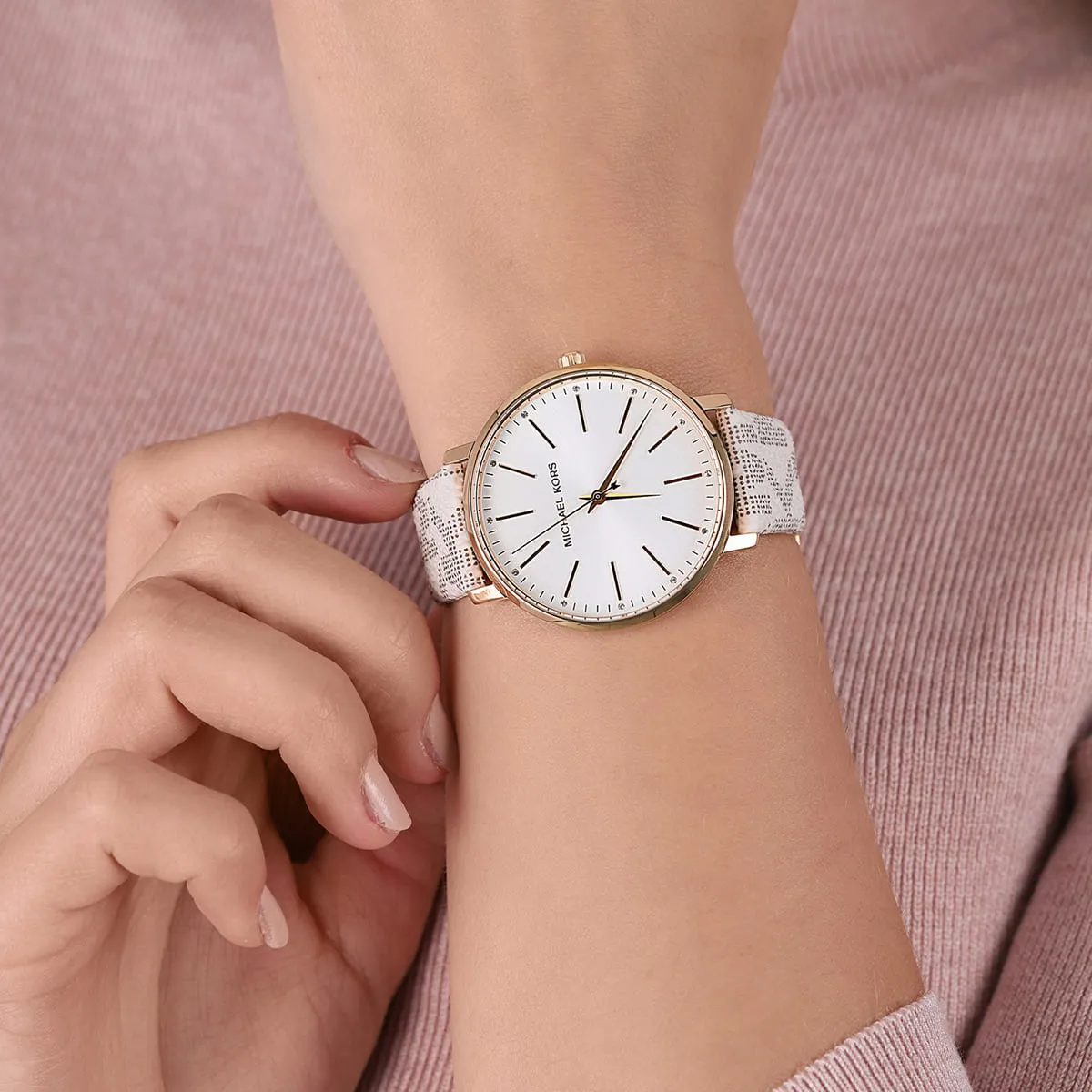 mk2858-michael-kors-watch-women-mk-logo-white-dial-leather-strap-quartz-battery-analog-three-hand-pyper_8.jbg Michael Kors Watch For Women MK2858 - Image 8