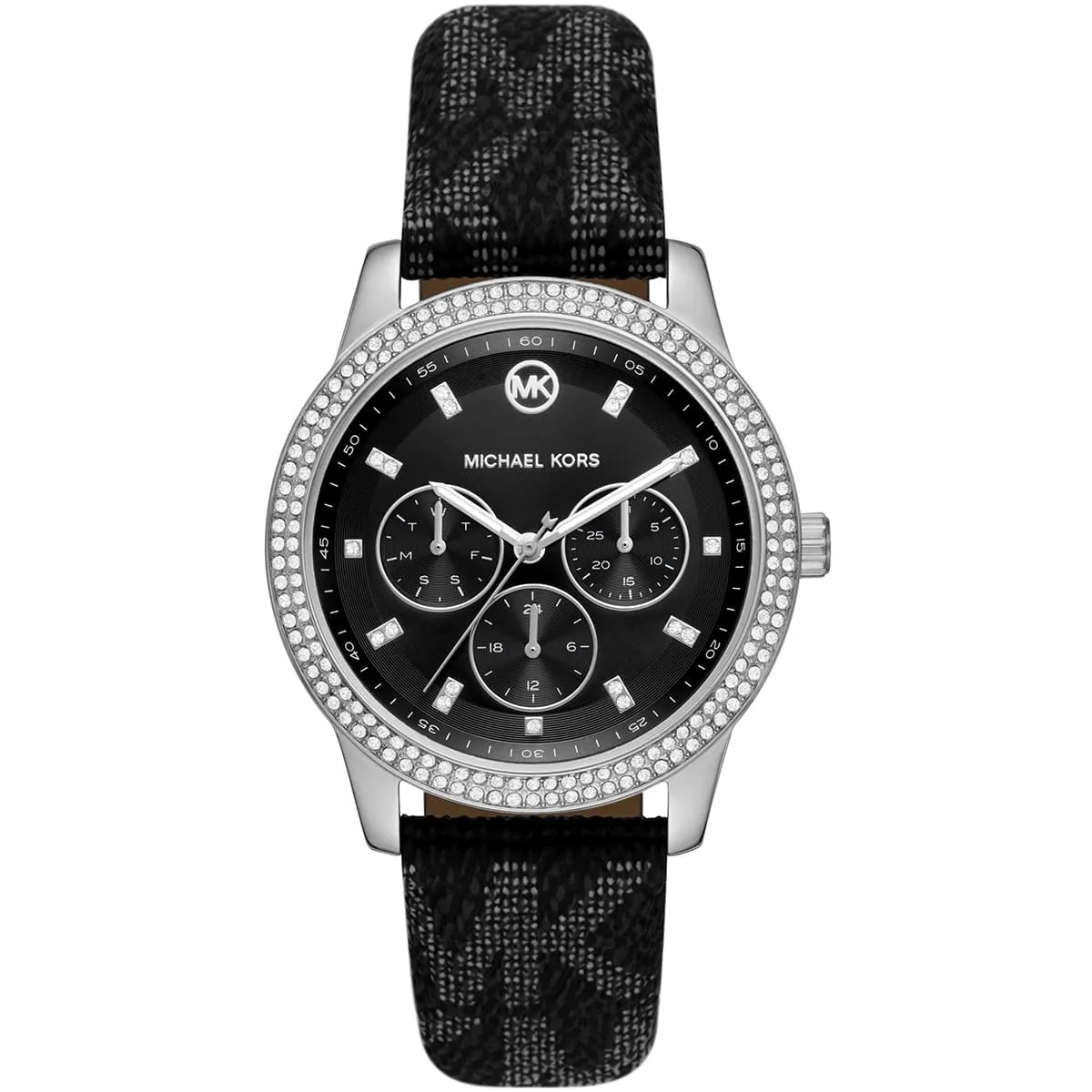mk2976-michael-kors-watch-women-crystals-mk-logo-black-dial-polyurethane-chloride-strap-quartz-battery-analog-three-hand-tibby.jbg Michael Kors Watch For Women MK2976 - الصورة 1
