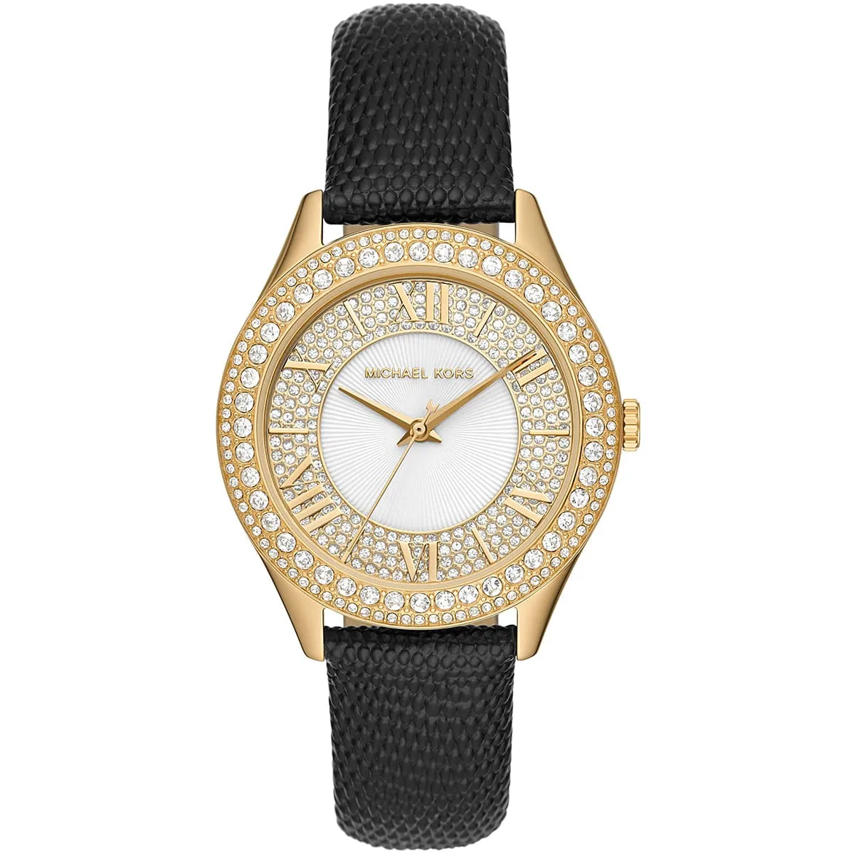 mk2988-michael-kors-watch-women-crystals-genuine-lizard-white-dial-leather-black-strap-quartz-battery-analog-three-hand-harlowe.jbg Michael Kors Watch For Women MK2988 - Image 1