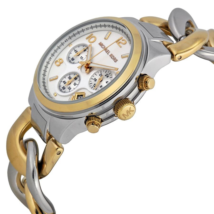 mk3199-michael-kors-watch-women-white-dial-stainless-steel-metal-silver-gold-two-tone-strap-quartz-analog-chronograph-runway_3 Michael Kors Watch For Women MK3199 - Image 4