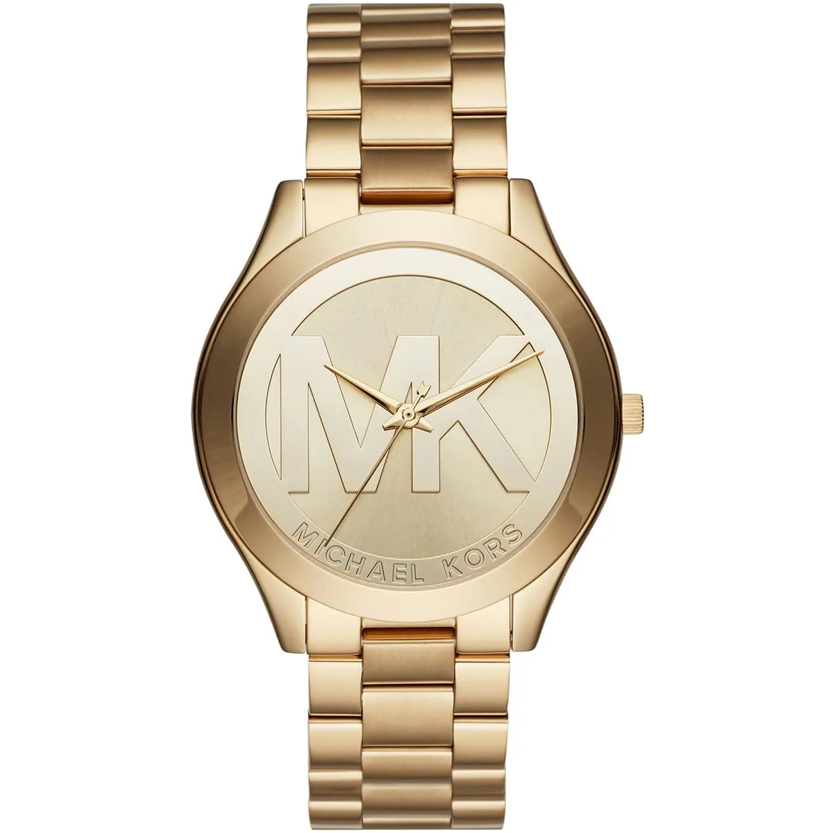 mk3739-michael-kors-watch-women-mk-logo-gold-dial-metal-stainless-steel-golden-strap-quartz-battery-analog-three-hand-runway-slim.jbg Michael Kors Watch For Women MK3739 - Image 1