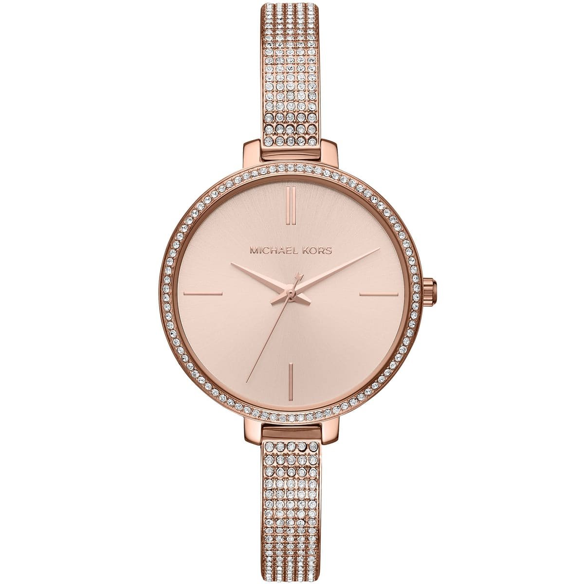 mk3785-michael-kors-watch-women-rose-gold-dial-stainless-steel-metal-strap-quartz-analog-three-hand-diamonds-jaryn Michael Kors Watch For Women MK3785 - Image 1