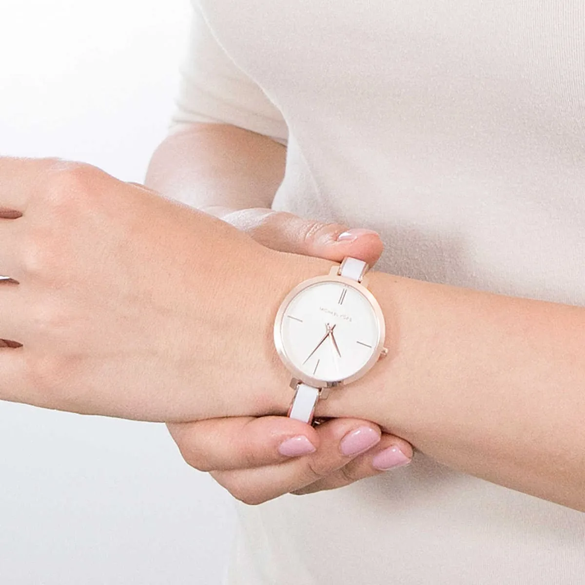 mk4342-michael-kors-watch-women-white-dial-acrylic-rose-gold-strap-quartz-battery-analog-three-hand-jaryn_7.jbg Michael Kors Watch For Women MK4342 - Image 7