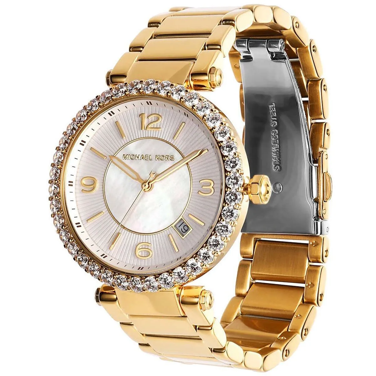 mk4693-michael-kors-watch-women-crystals-white-dial-metal-stainless-steel-gold-strap-quartz-battery-analog-three-hand-parker_10.jbg Michael Kors Watch For Women MK4693 - Image 10