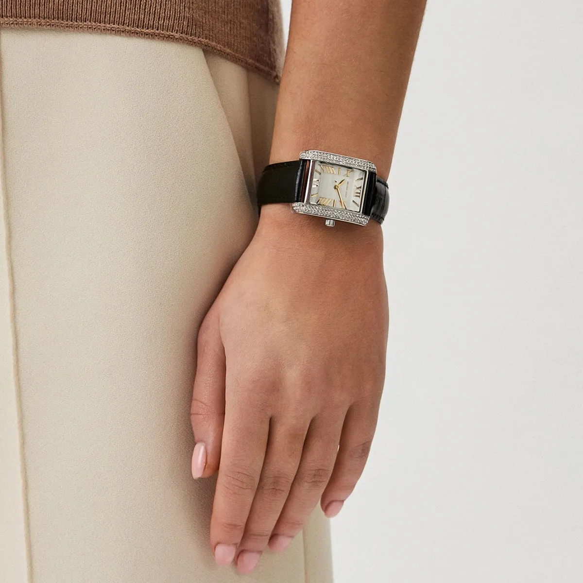 mk4696-michael-kors-watch-women-crystals-white-dial-leather-black-strap-quartz-battery-square-analog-three-hand-emery_14.jbg Michael Kors Watch For Women MK4696 - الصورة 13