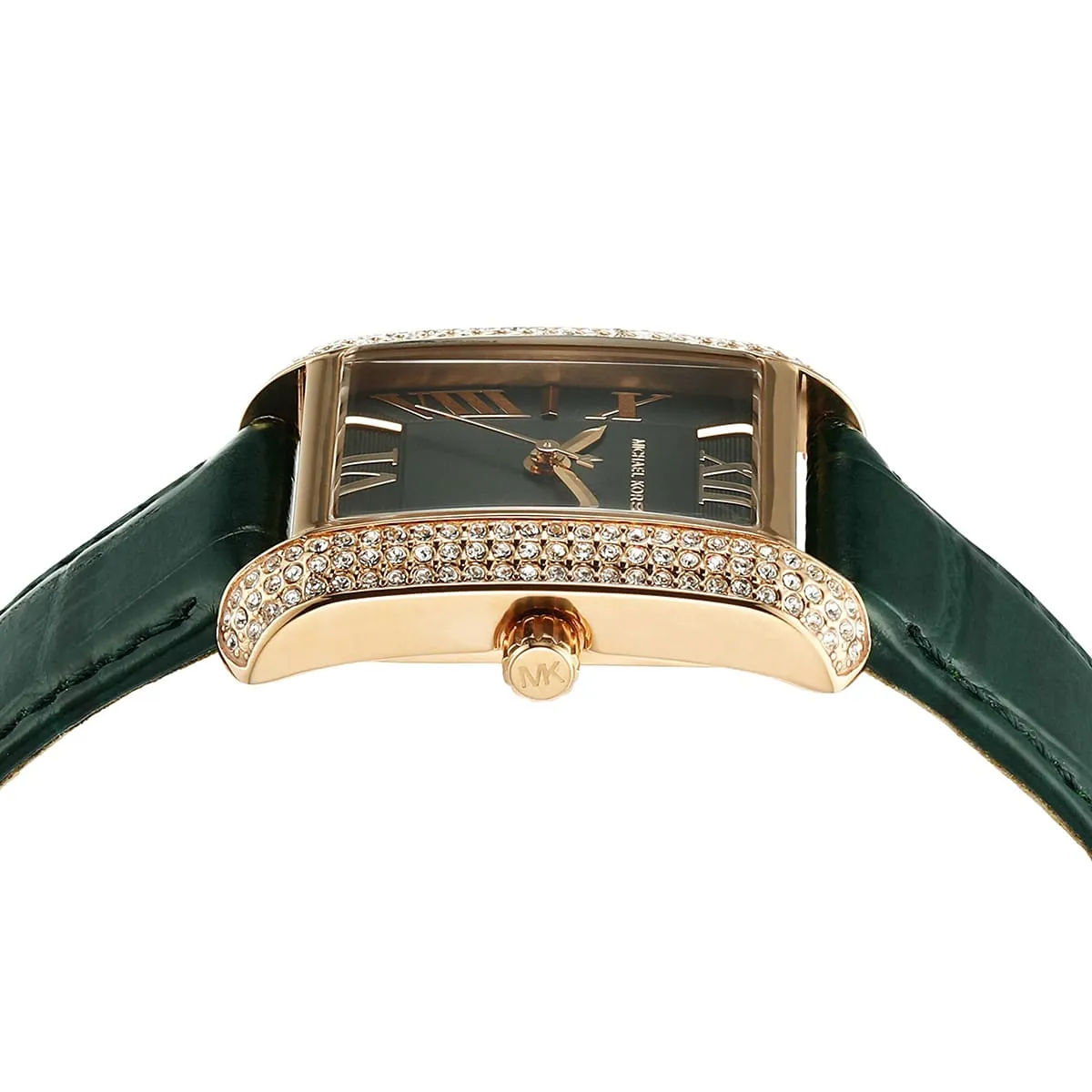 mk4697-michael-kors-watch-women-crystals-black-dial-leather-green-strap-quartz-battery-square-analog-three-hand-emery_4.jbg Michael Kors Watch For Women MK4697 - الصورة 4