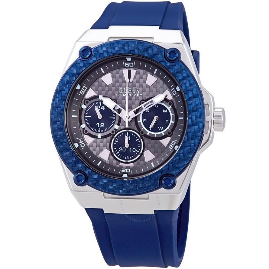 w1049g1-guess-watch-men-blue-rubber-legacy-2 Guess Watch For Men W1049G1 - الصورة 2