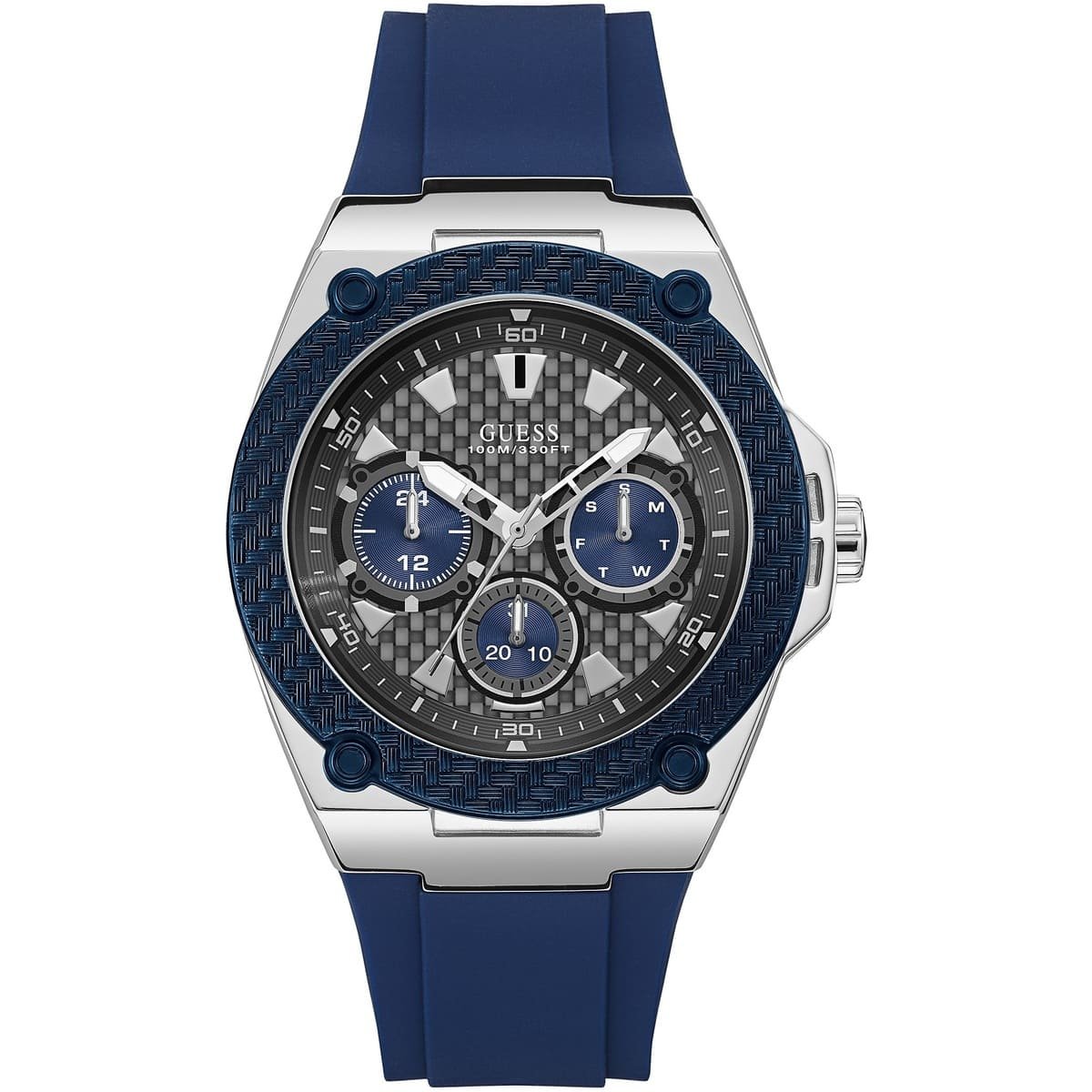 w1049g1-guess-watch-men-blue-rubber-legacy Guess Watch For Men W1049G1 - الصورة 1
