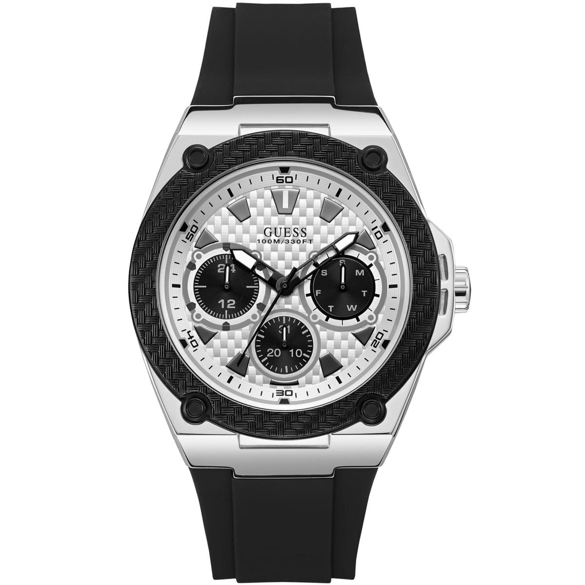 w1049g3-guess-watch-men-black-rubber-legacy Guess Watch For Men W1049G3 - الصورة 1