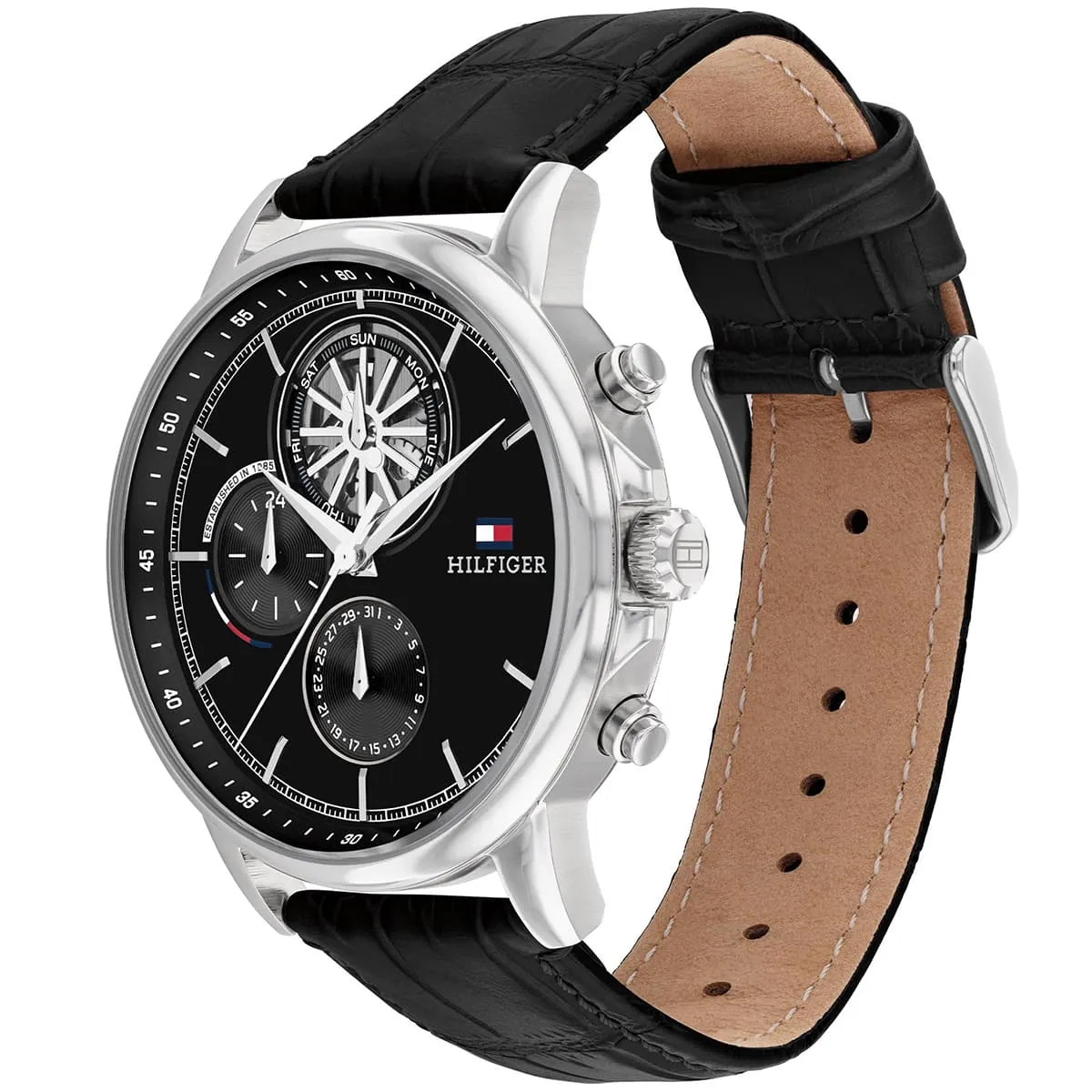 1710605-tommy-hilfiger-watch-men-black-dial-leather-strap-quartz-analog-stewart_2.jbg Tommy Hilfiger Watch For Men 1710605 - Image 2