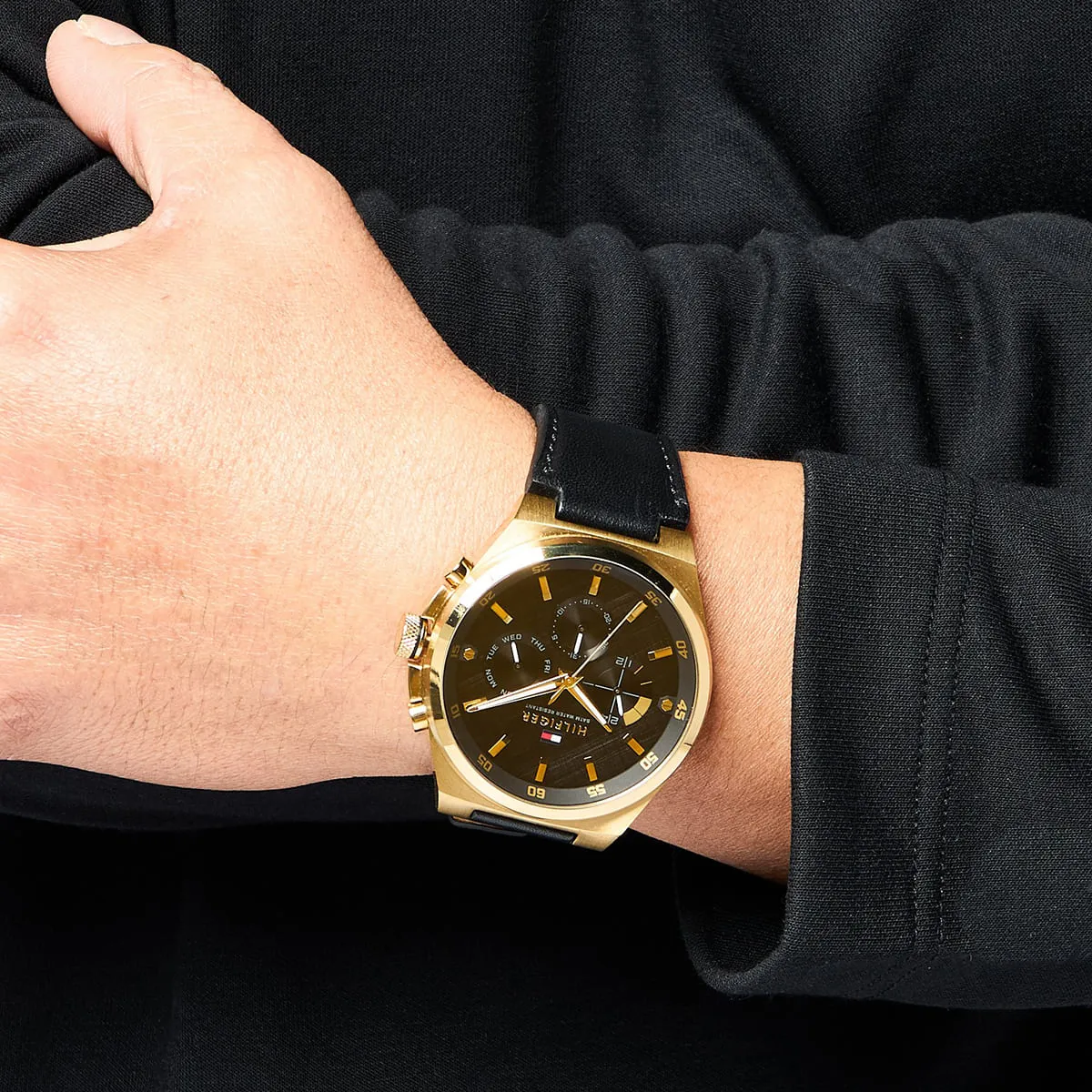 1792086-tommy-hilfiger-watch-men-black-dial-leather-strap-quartz-battery-analog-dexter_5.jbg Tommy Hilfiger Watch For Men 1792086 - Image 5