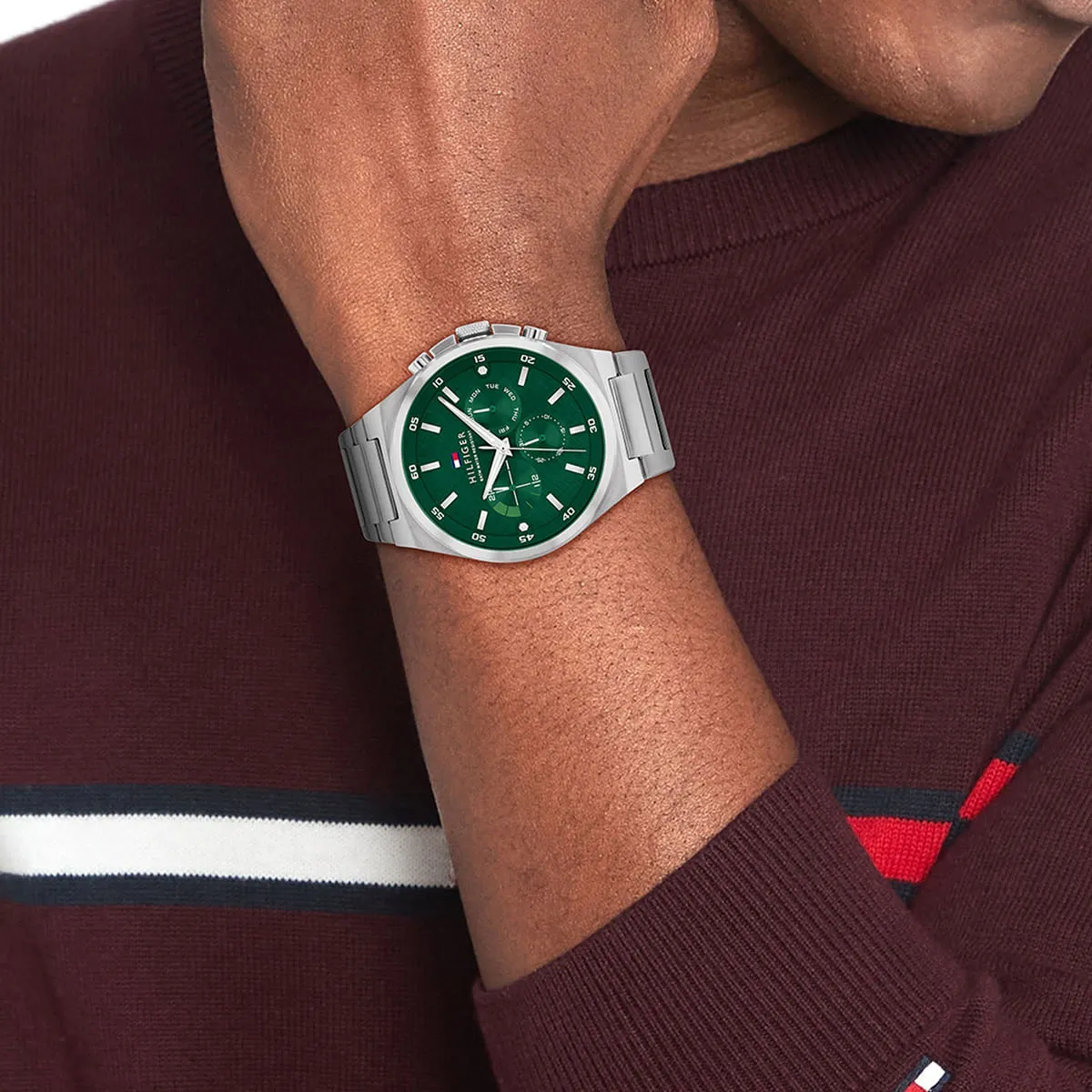 1792088-tommy-hilfiger-watch-men-green-dial-metal-stainless-steel-silver-strap-quartz-battery-analog-dexter_8.jbg Tommy Hilfiger Watch For Men 1792088 - Image 7