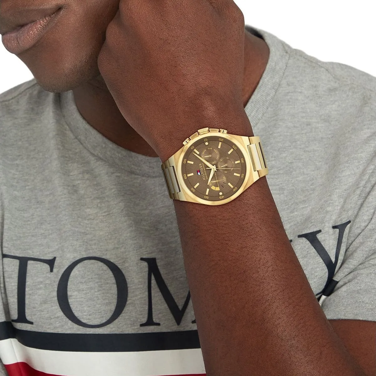 1792090-tommy-hilfiger-watch-men-brown-dial-metal-stainless-steel-gold-strap-quartz-battery-analog-dexter_7.jbg Tommy Hilfiger Watch For Men 1792090 - الصورة 5