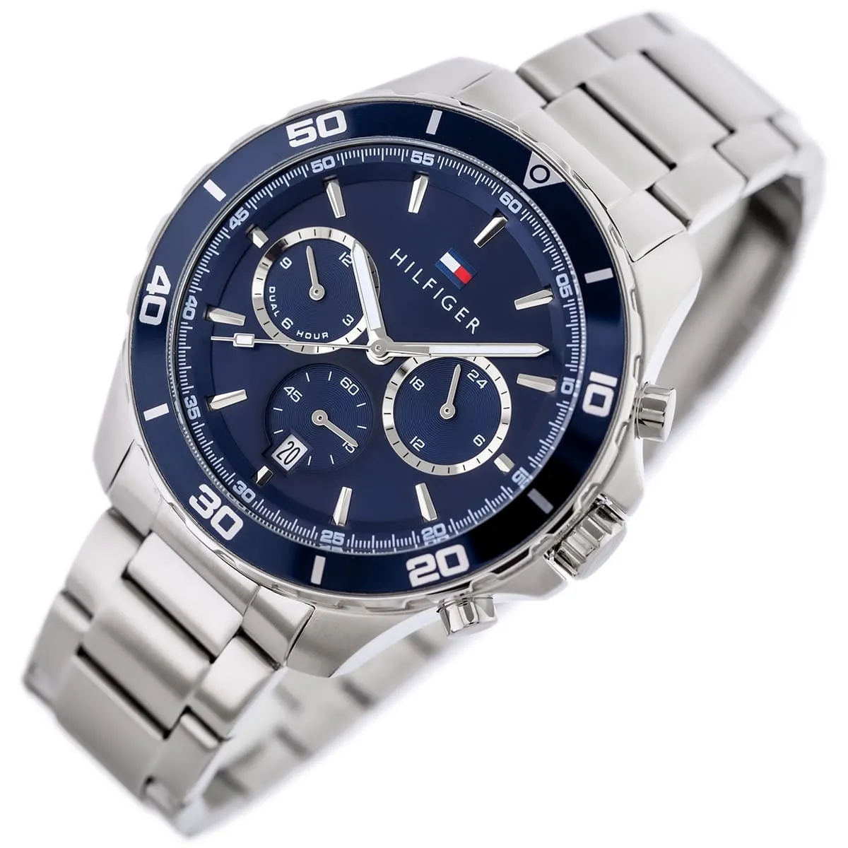 1792094-tommy-hilfiger-watch-dual-time-men-blue-dial-metal-stainless-steel-silver-strap-quartz-battery-analog-jordan_5.jbg Tommy Hilfiger Watch For Men 1792094 - Image 5