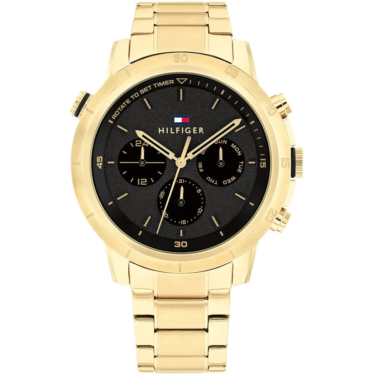 1792109-tommy-hilfiger-watch-men-black-dial-metal-stainless-steel-gold-strap-quartz-analog-troy.jbg Tommy Hilfiger Watch For Men 1792109 - الصورة 1
