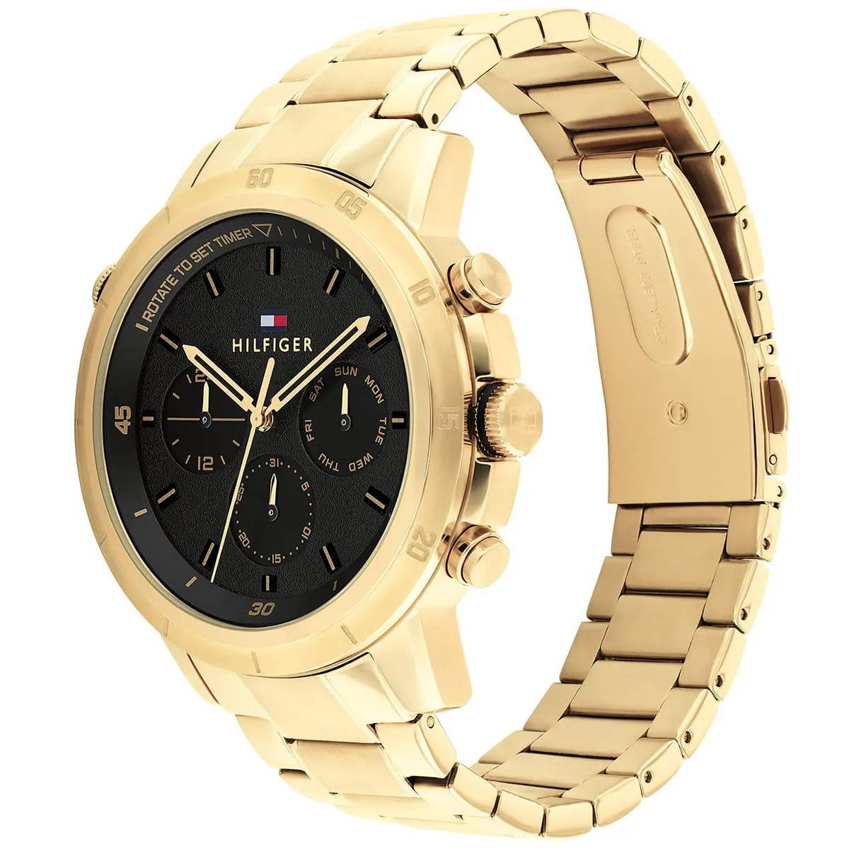 1792109-tommy-hilfiger-watch-men-black-dial-metal-stainless-steel-gold-strap-quartz-analog-troy_2.jbg Tommy Hilfiger Watch For Men 1792109 - الصورة 2