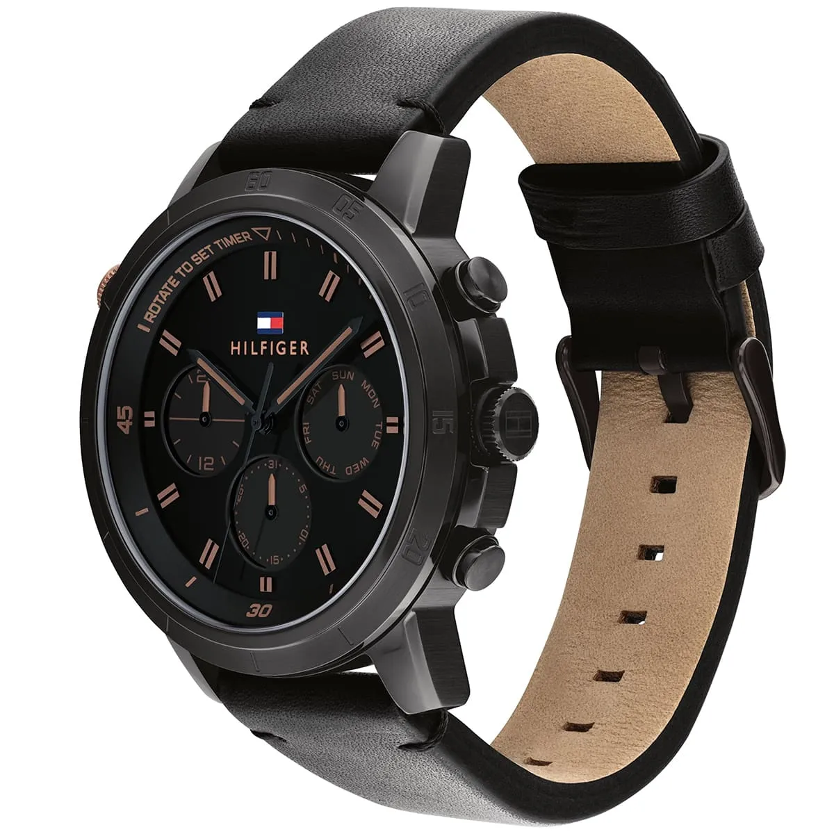 1792110-tommy-hilfiger-watch-men-black-dial-leather-strap-quartz-analog-troy_2.jbg Tommy Hilfiger Watch For Men 1792110 - Image 2